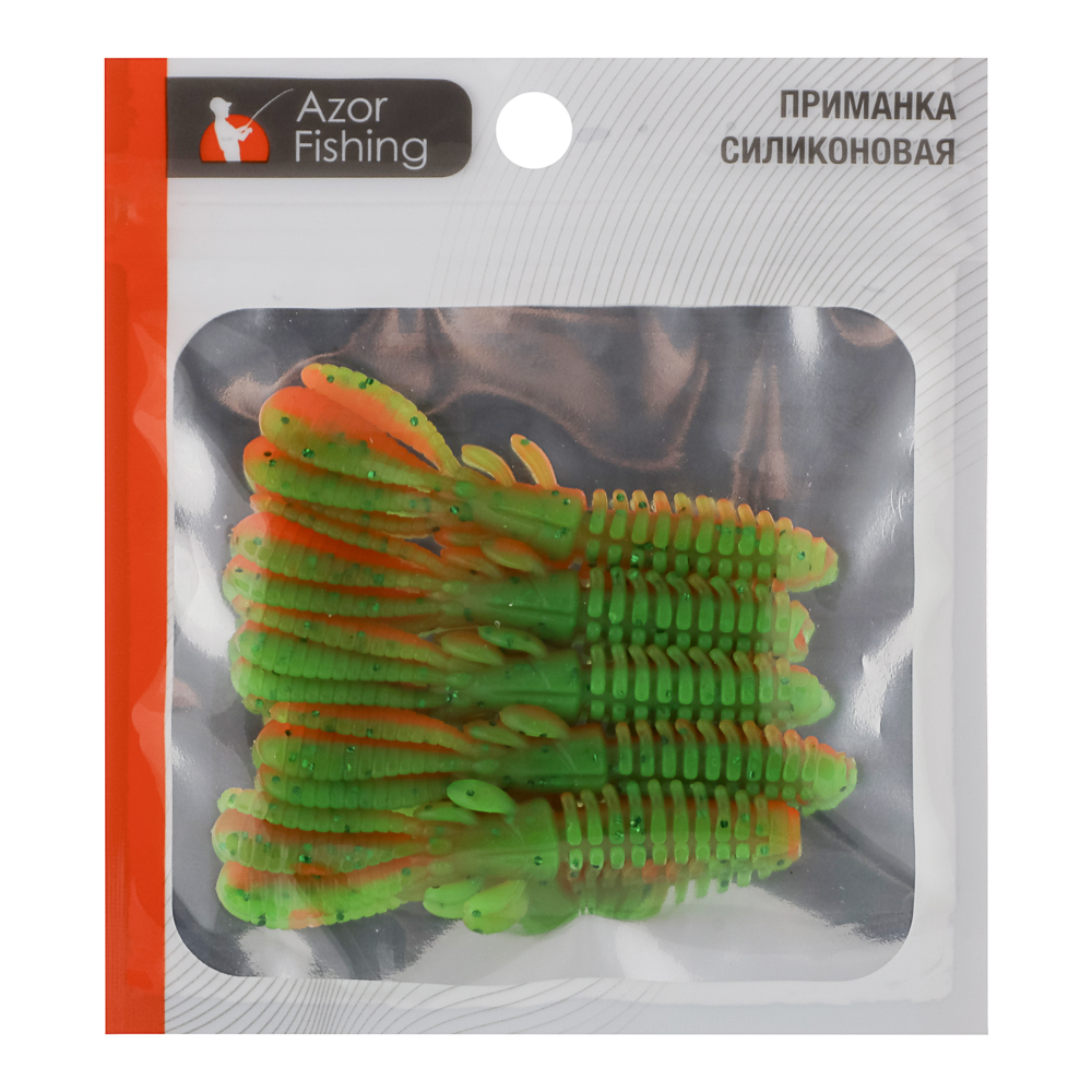 Набор силиконовых приманок "Кальмар" тм AZOR FISHING, плавающая, съедобная, 75мм, 5шт, 5 цветов, арт.№ 145-009