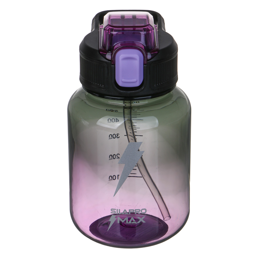 SILAPRO Max Бутылка для воды, 16х9см, 630мл, фиолетовый, PC, PP, ABS, силикон, арт.№ 088-121