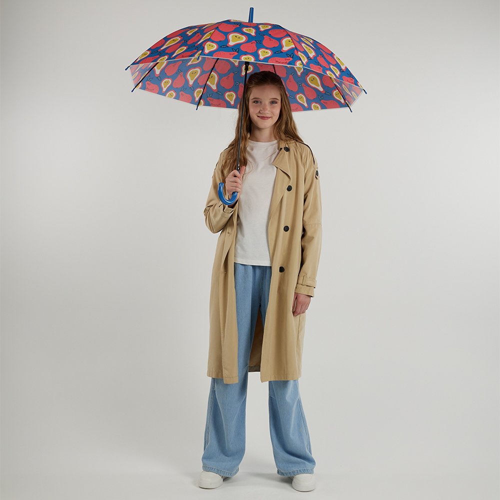 Зонт-трость, универсальный, металл, пластик, ПВХ, 60 см, 8 спиц, груша, RST910, арт.№ 302-387