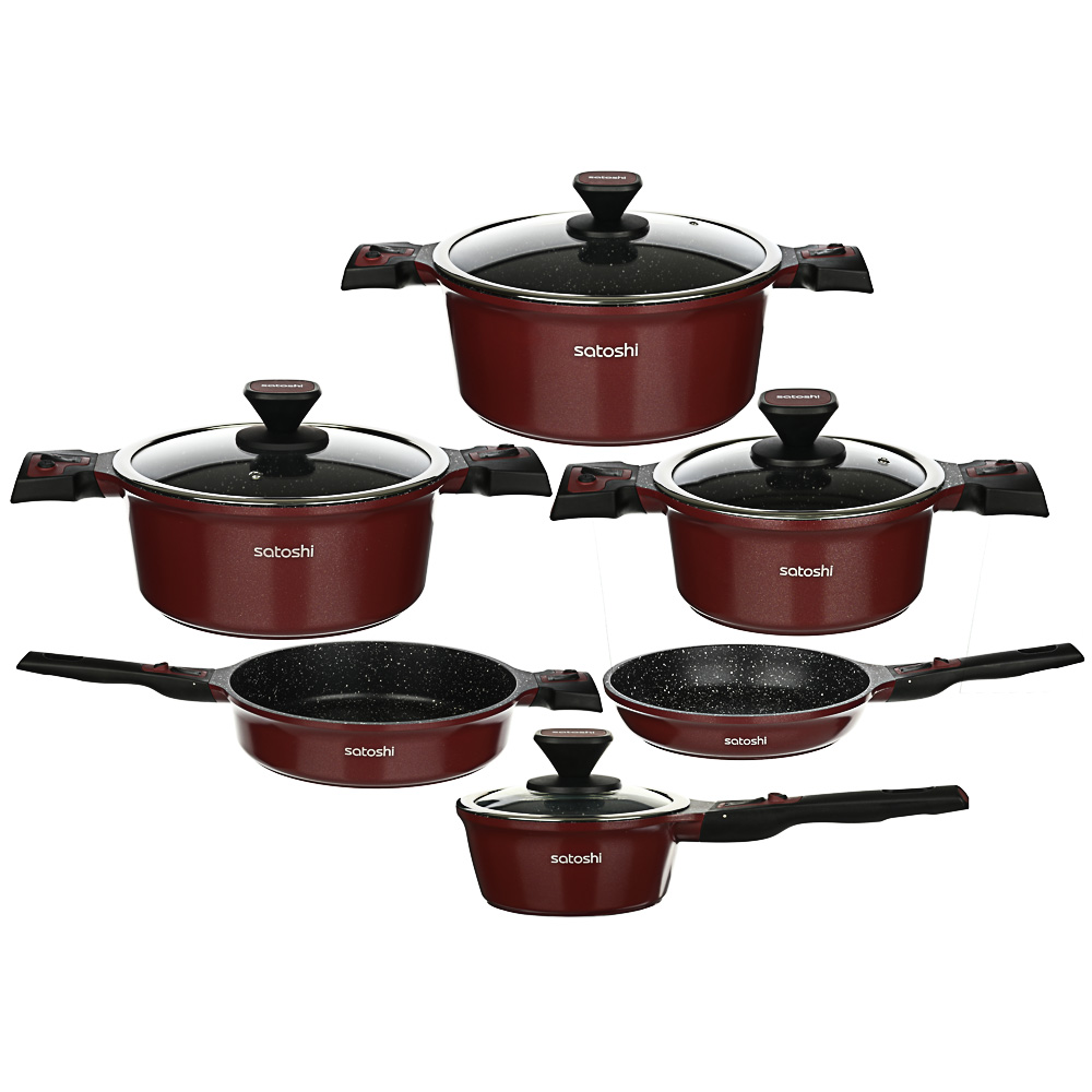 SATOSHI Аренто Наб.20пр,а/пр.покр,съем.руч.;каст.+крыш:2.4;4.2;6.5л;ковш+крыш.1,3л;сков.24,сотейн.28, арт.№ 846-592