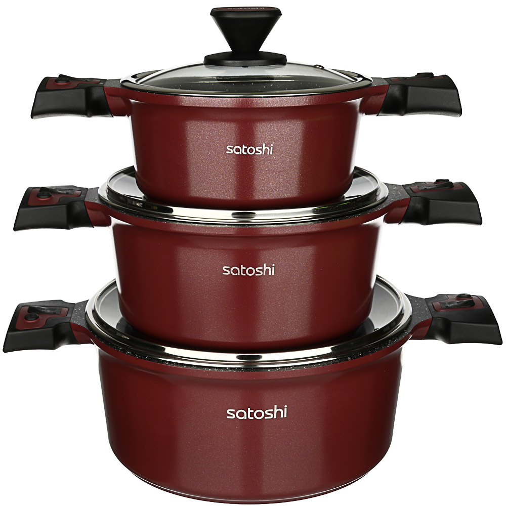 SATOSHI Аренто Наб.20пр,а/пр.покр,съем.руч.;каст.+крыш:2.4;4.2;6.5л;ковш+крыш.1,3л;сков.24,сотейн.28, арт.№ 846-592