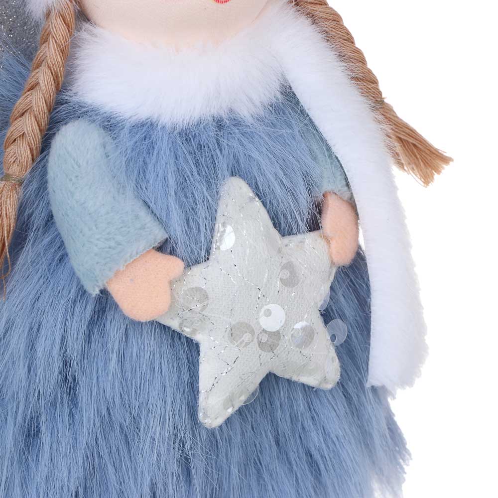 СНОУ БУМ Сувенир Ангелочек 11x4x25 см, полиэстер, синий, арт.№ 140-123