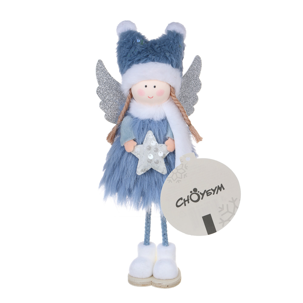 СНОУ БУМ Сувенир Ангелочек 11x4x25 см, полиэстер, синий, арт.№ 140-123