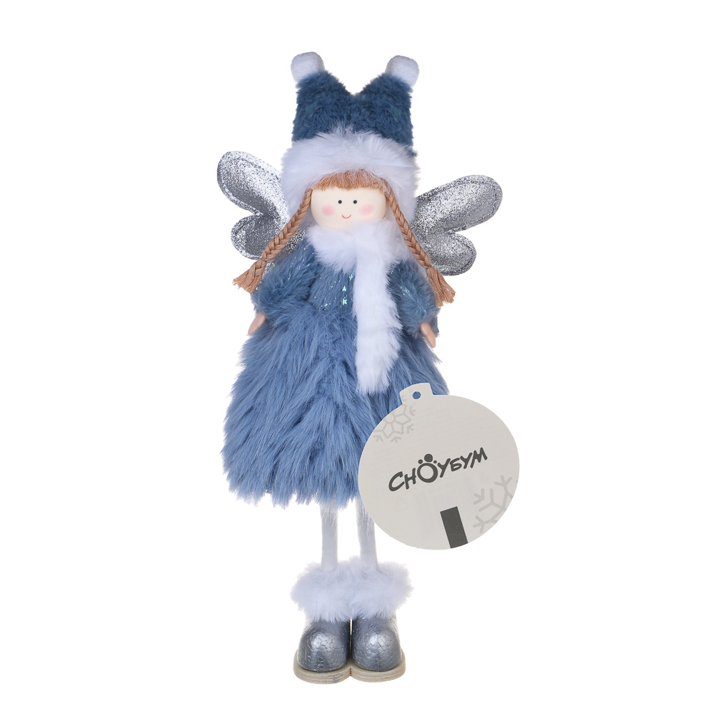 СНОУ БУМ Сувенир Ангелочек 20x8x40 см, полиэстер, синий, арт.№ 140-124