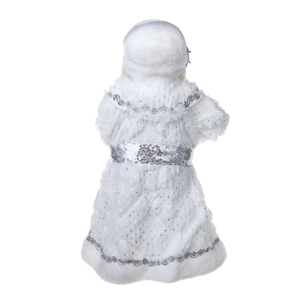 СНОУ БУМ Дед Мороз 42 см белый с серебром, PVC, полиэстер, арт.№ 140-127