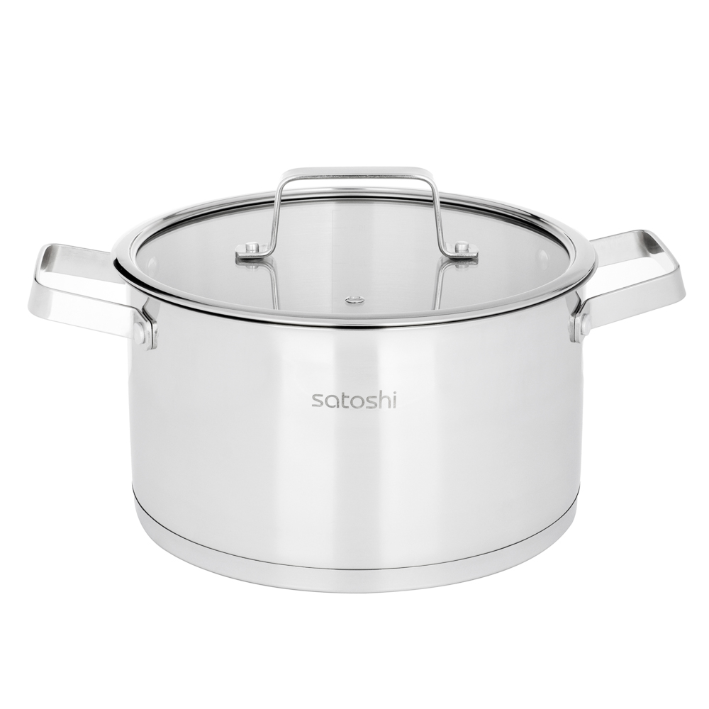SATOSHI Шато Кастрюля 24х13,5см. 5,9л. со стекл. крышкой, индукция, арт.№ 822-268