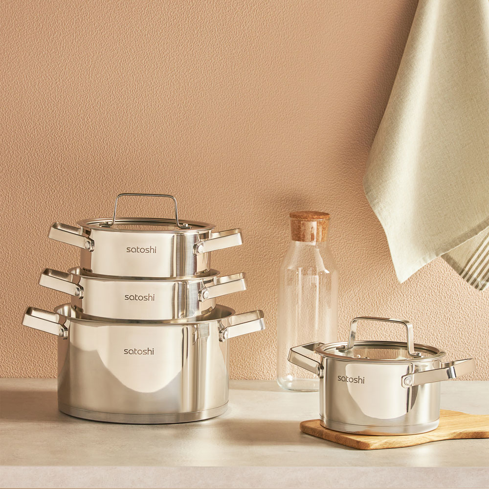 SATOSHI Шато Кастрюля 24х13,5см. 5,9л. со стекл. крышкой, индукция, арт.№ 822-268