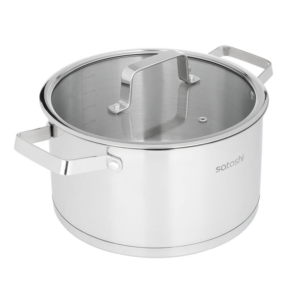 SATOSHI Шато Кастрюля 24х13,5см. 5,9л. со стекл. крышкой, индукция, арт.№ 822-268