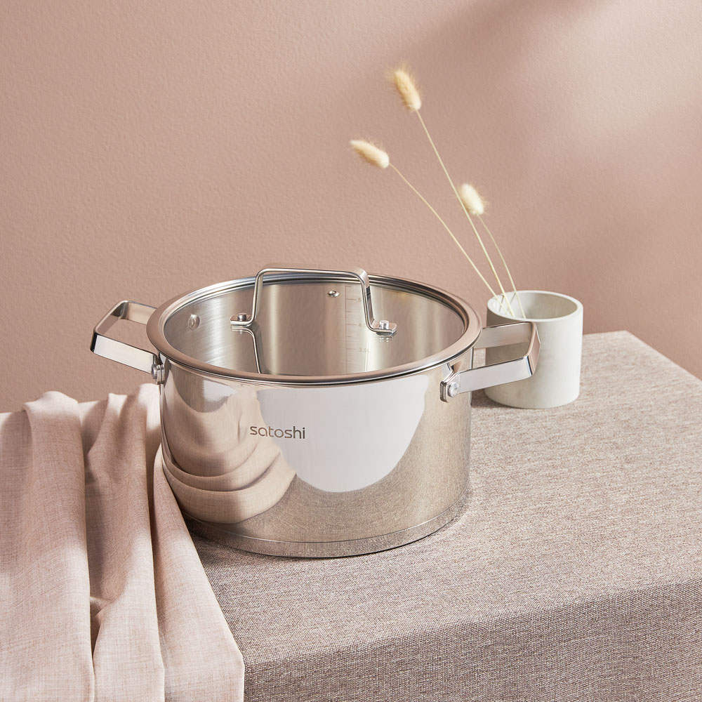 SATOSHI Шато Кастрюля 24х13,5см. 5,9л. со стекл. крышкой, индукция, арт.№ 822-268