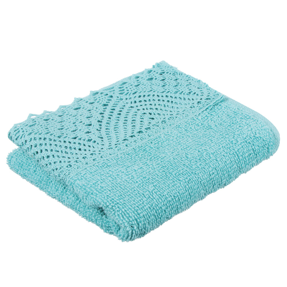 PROVANCE Мятный Латте Полотенце махровое с кружевом, 100% хлопок, 30х50см, 400гр/м, 3 цвета, арт.№ 488-040