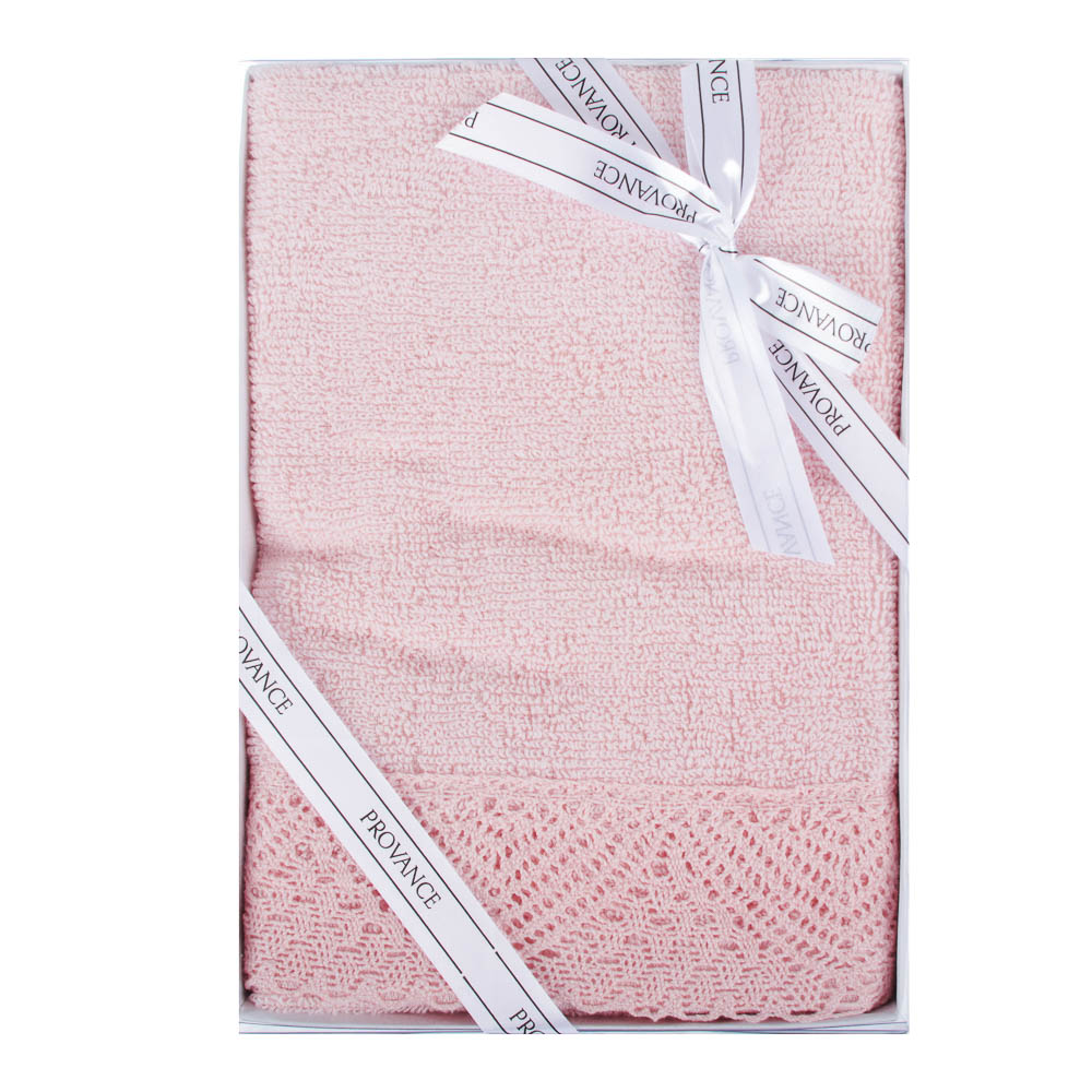 PROVANCE Мятный Латте Полотенце махровое с кружевом, 100% хлопок, 50х90см, 400гр/м, 3 цвета, арт.№ 488-041
