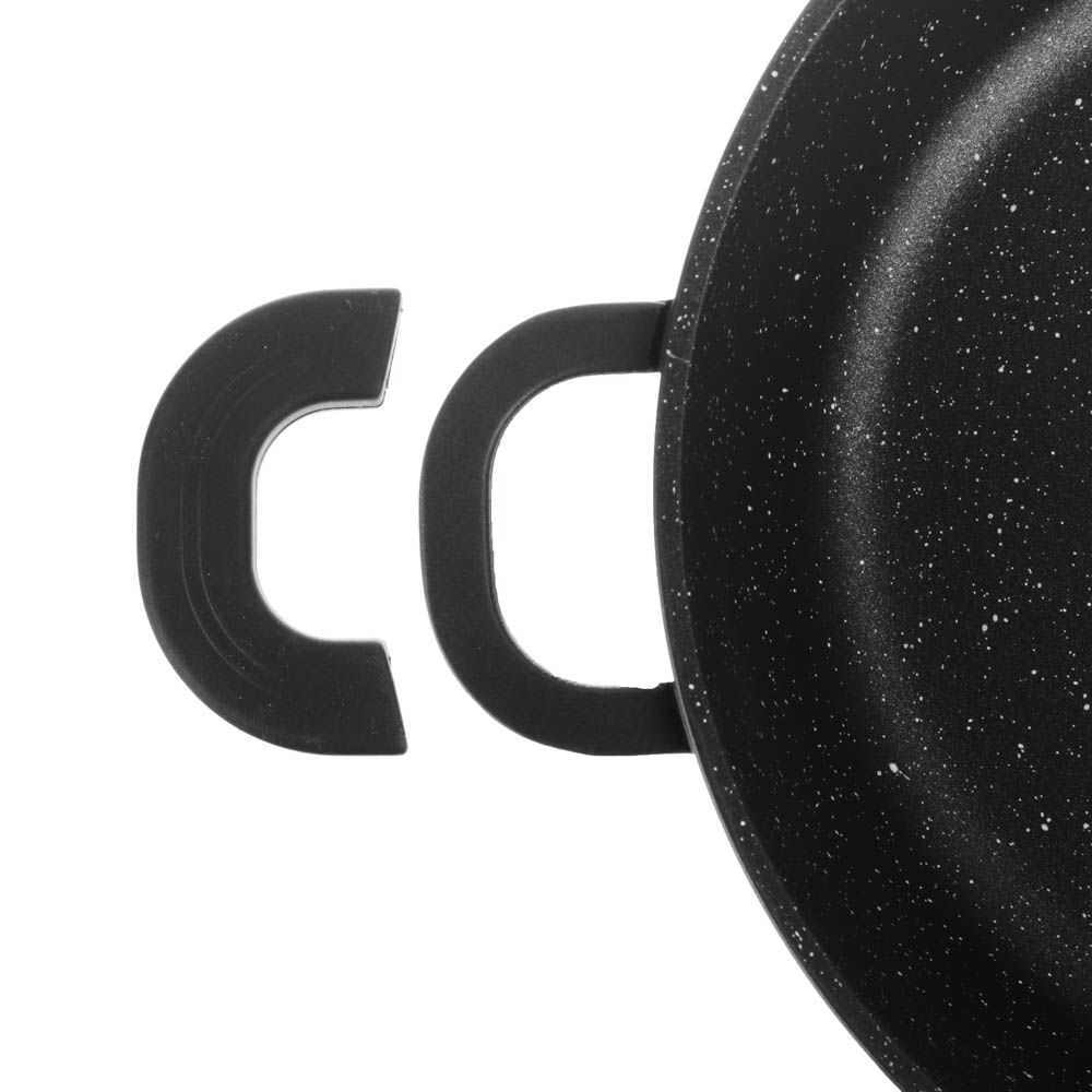 SATOSHI Лион Сотейник с крышкой 5,2л d32х8,2см, а/приг.покр.Мрамор, силик.протекторы ручек, индукц, арт.№ 846-414