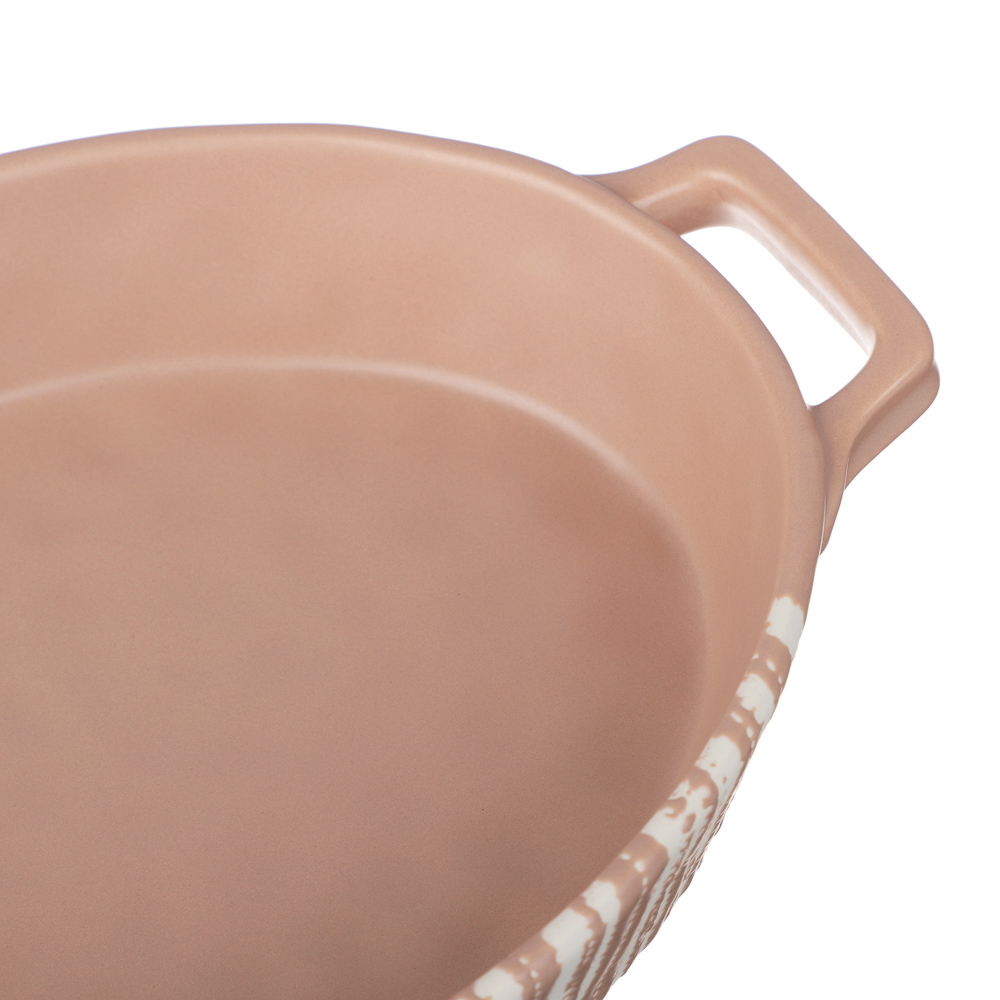 MILLIMI Форма для запекания и сервировки овальная с ручками, керамика, 31х20,5х5 см, объем 1,1 л, бежевая, арт.№ 826-386