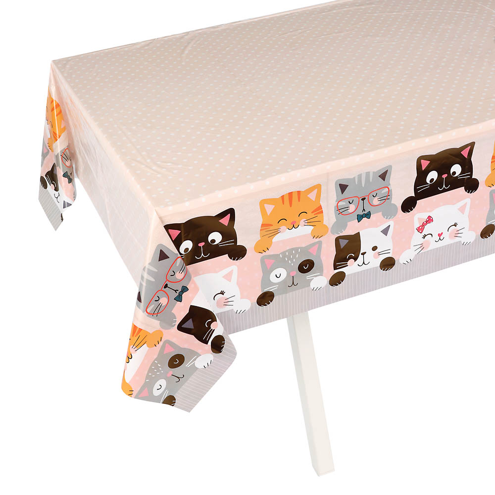 Скатерть Кошки с ушками, 120x180 см, полиэтилен, арт.№ 530-445