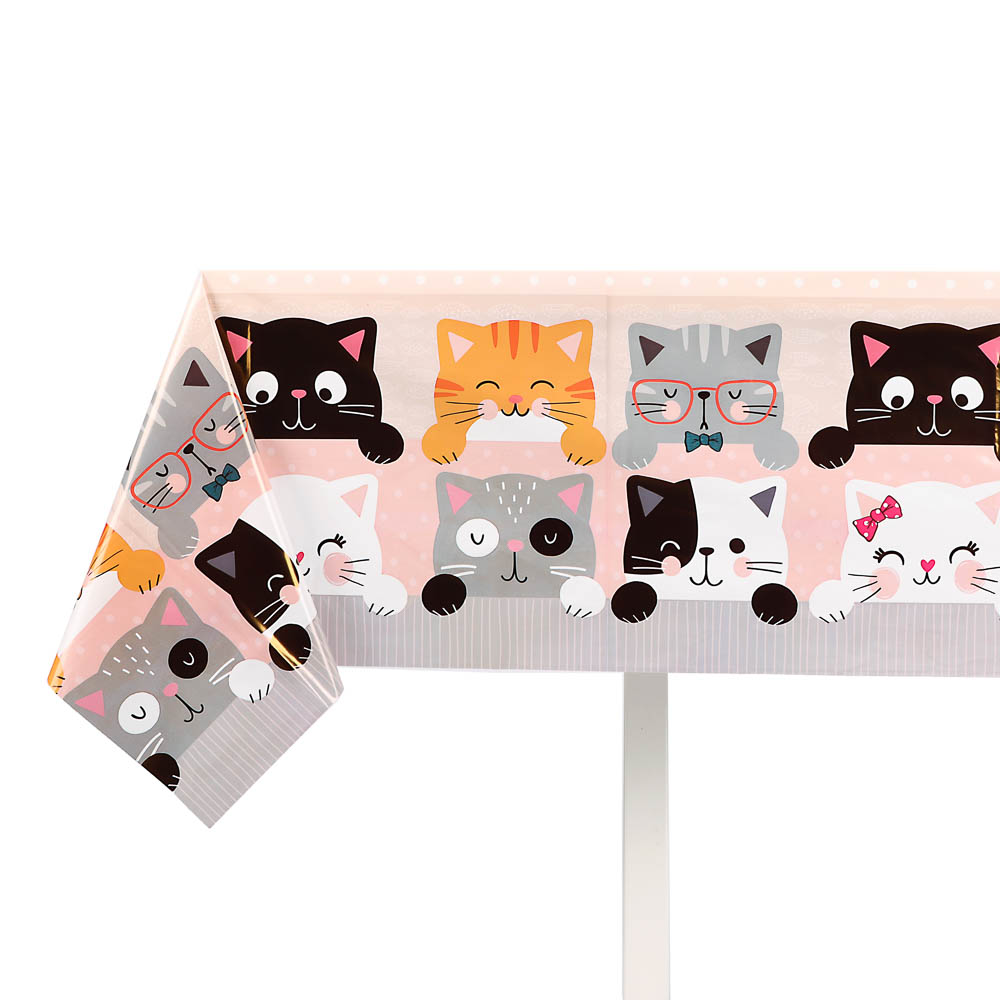 Скатерть Кошки с ушками, 120x180 см, полиэтилен, арт.№ 530-445