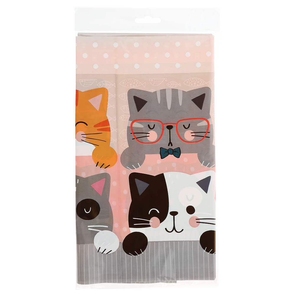 Скатерть Кошки с ушками, 120x180 см, полиэтилен, арт.№ 530-445