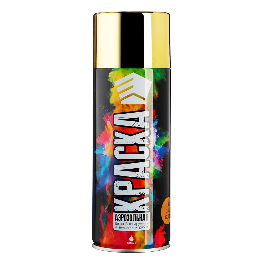 ЕРМАК Краска аэрозоль 400мл, золотистый металлик, золото (9003/188), арт.№ 759-255