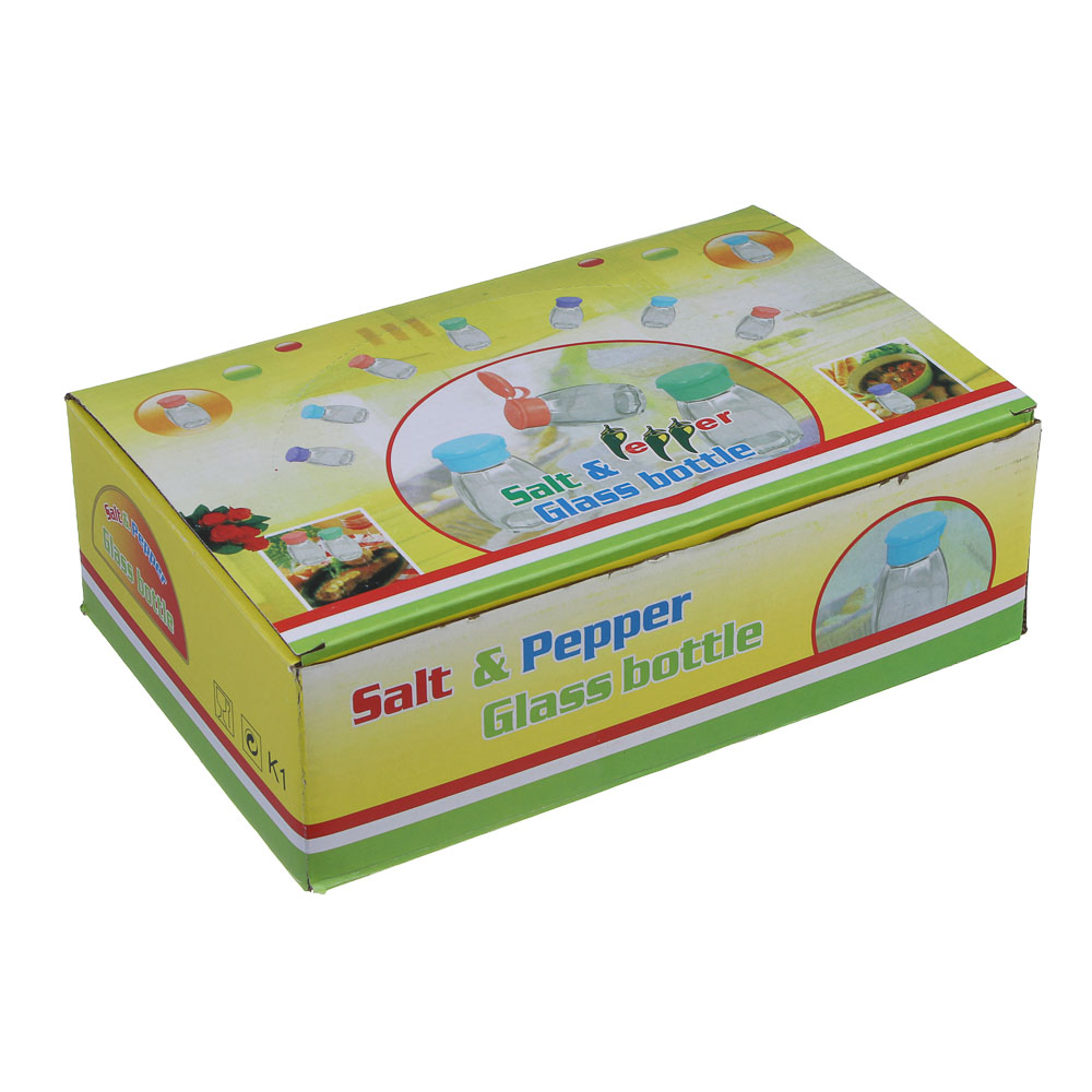 Солонка, стекло, пластик, 3,3х7,3см, арт.№ 828-209