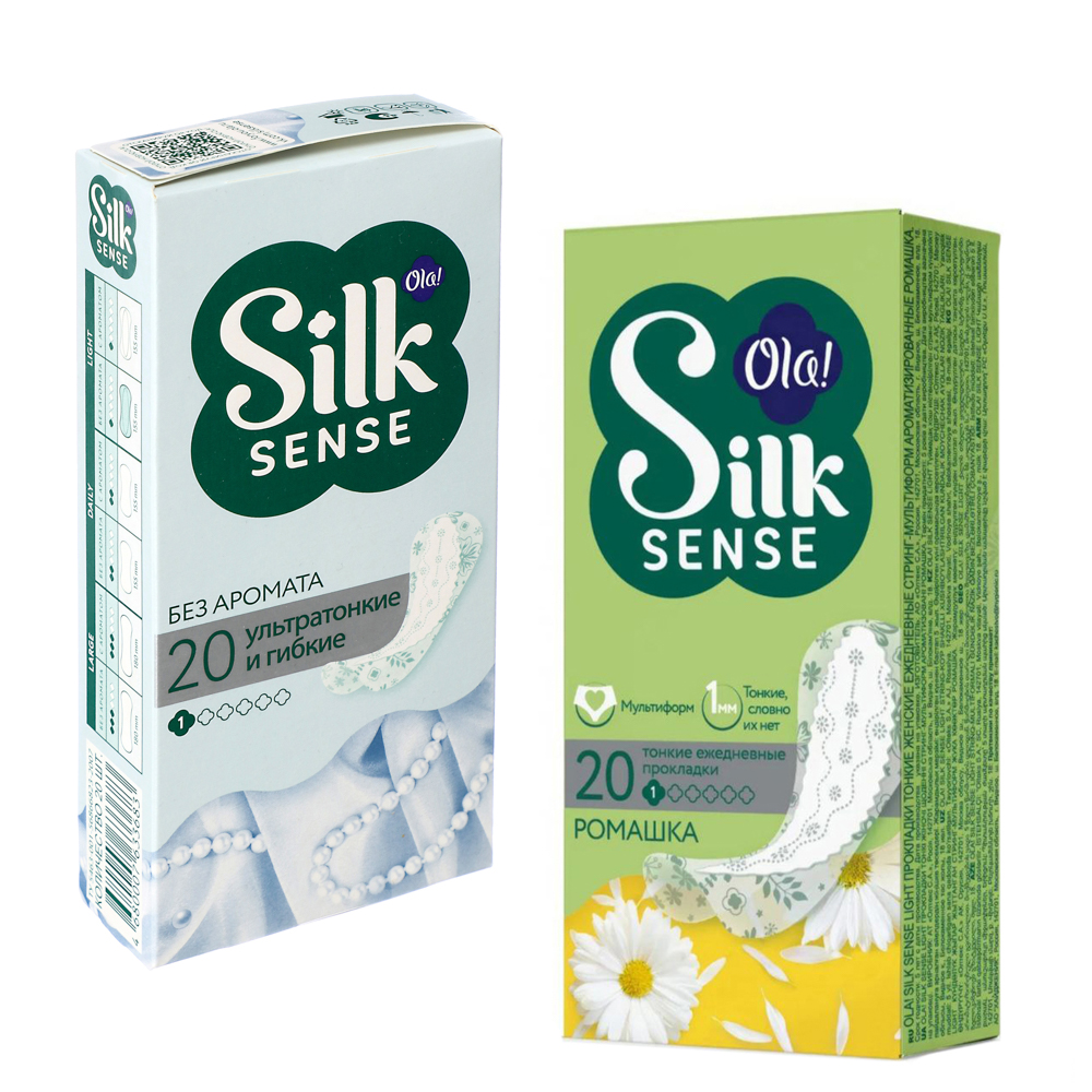 Прокладки ежедневные OLA! тонкие стринг-мультиформ Ромашка/Без аромата,к/у, 20шт, арт.№ 939-019