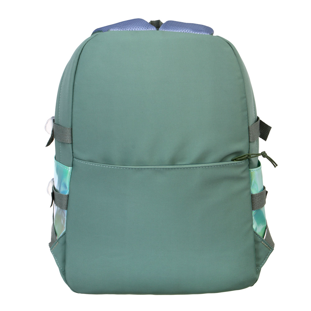 Рюкзак 45x31,5x14см, 1 отд., 4 карм., декор мягкой игрушкой, ПЭ, нейлон, зеленый, арт.№ 394-403