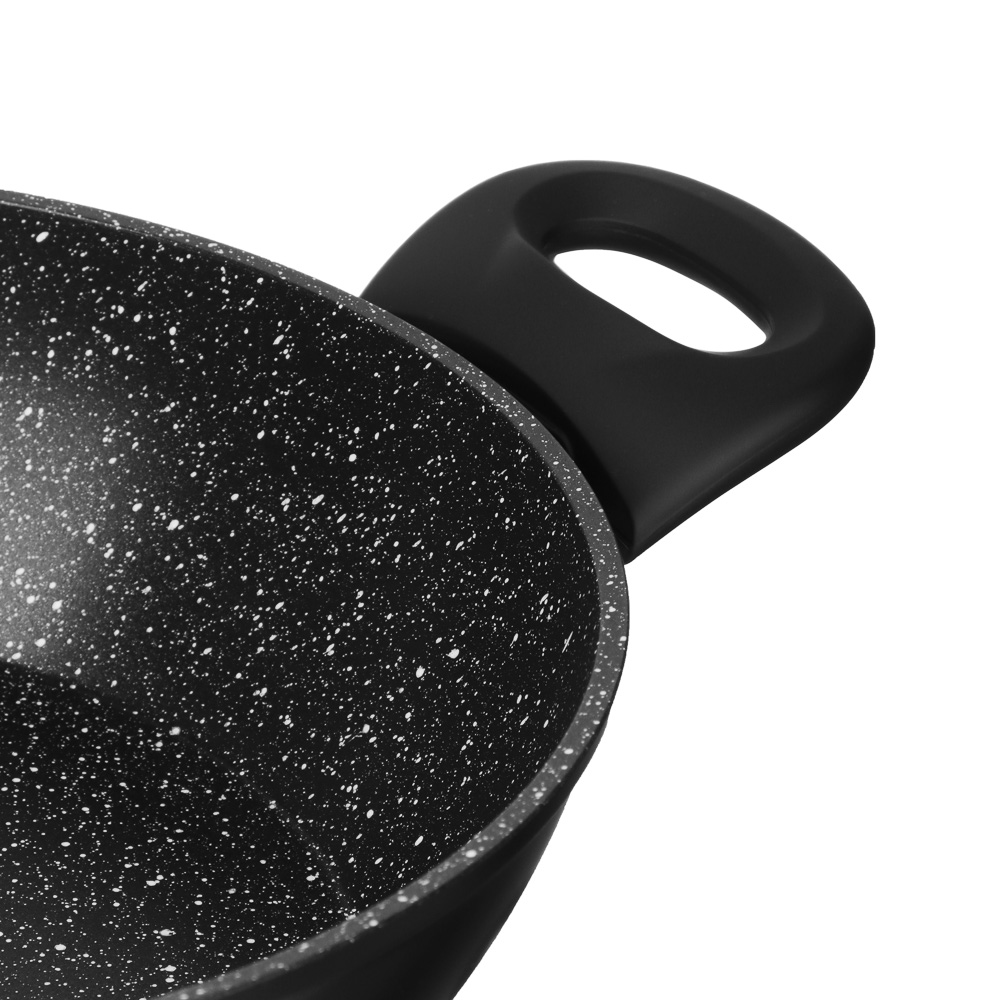 Набор посуды 4 предмета SATOSHI Стоун, сковорода, сотейник, кастрюля d24 см, крышка, антипригарное покрытие мрамор, арт.№ 846-433