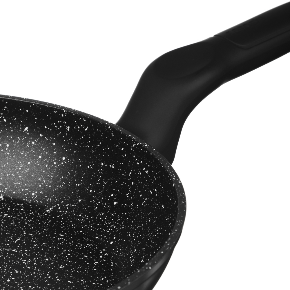 Набор посуды 4 предмета SATOSHI Стоун, сковорода, сотейник, кастрюля d24 см, крышка, антипригарное покрытие мрамор, арт.№ 846-433