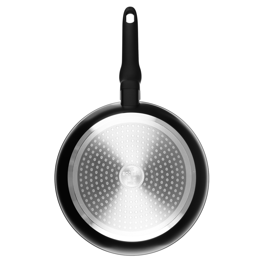 Набор посуды 4 предмета SATOSHI Стоун, сковорода, сотейник, кастрюля d24 см, крышка, антипригарное покрытие мрамор, арт.№ 846-433