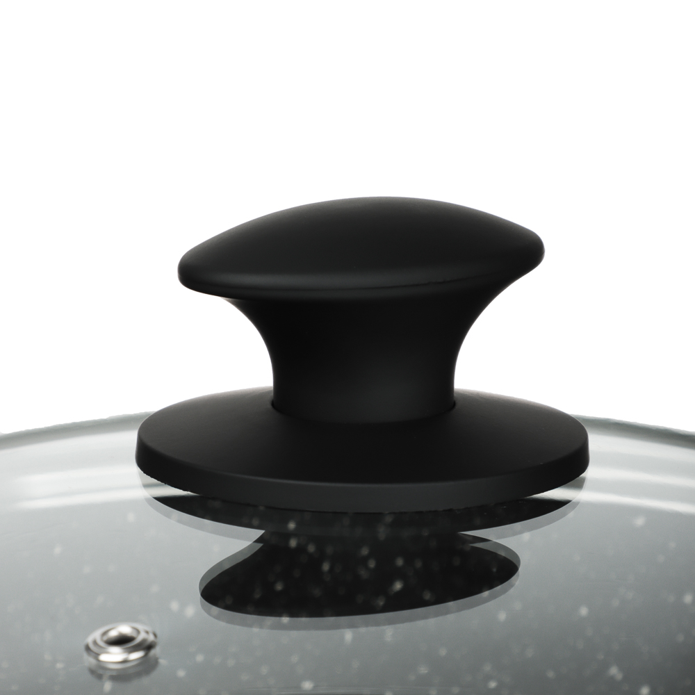 Набор посуды 4 предмета SATOSHI Стоун, сковорода, сотейник, кастрюля d24 см, крышка, антипригарное покрытие мрамор, арт.№ 846-433