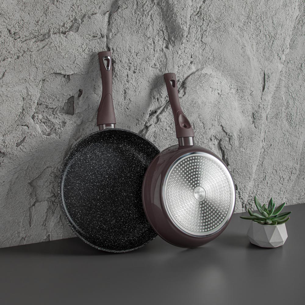 SATOSHI Валькур Сковорода литая d=30см, антипригарное покрытие мрамор, индукция, арт.№ 846-478