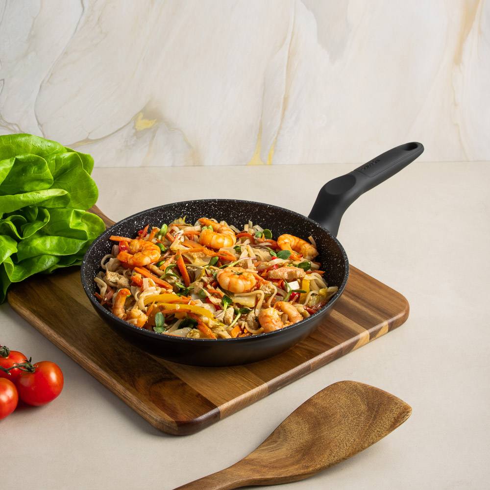 SATOSHI Стоун Набор сковород литых 3пр., d20, 24, 28см, антипригарное покрытие Мрамор, арт.№ 846-440