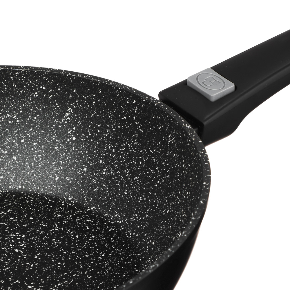 SATOSHI Оникс Сковорода глубокая литая d26см, антипригарное покрытие "мрамор", съемная ручка, индукц, арт.№ 846-318