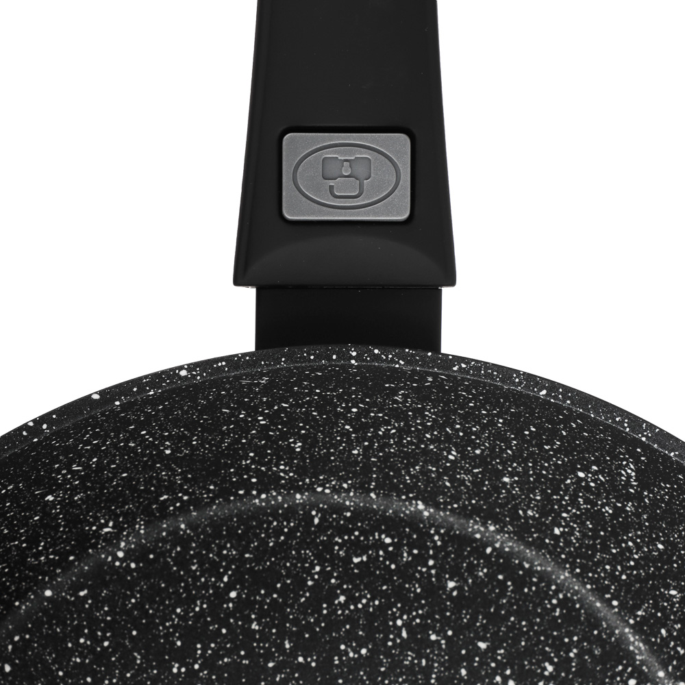 SATOSHI Оникс Сковорода глубокая литая d26см, антипригарное покрытие "мрамор", съемная ручка, индукц, арт.№ 846-318