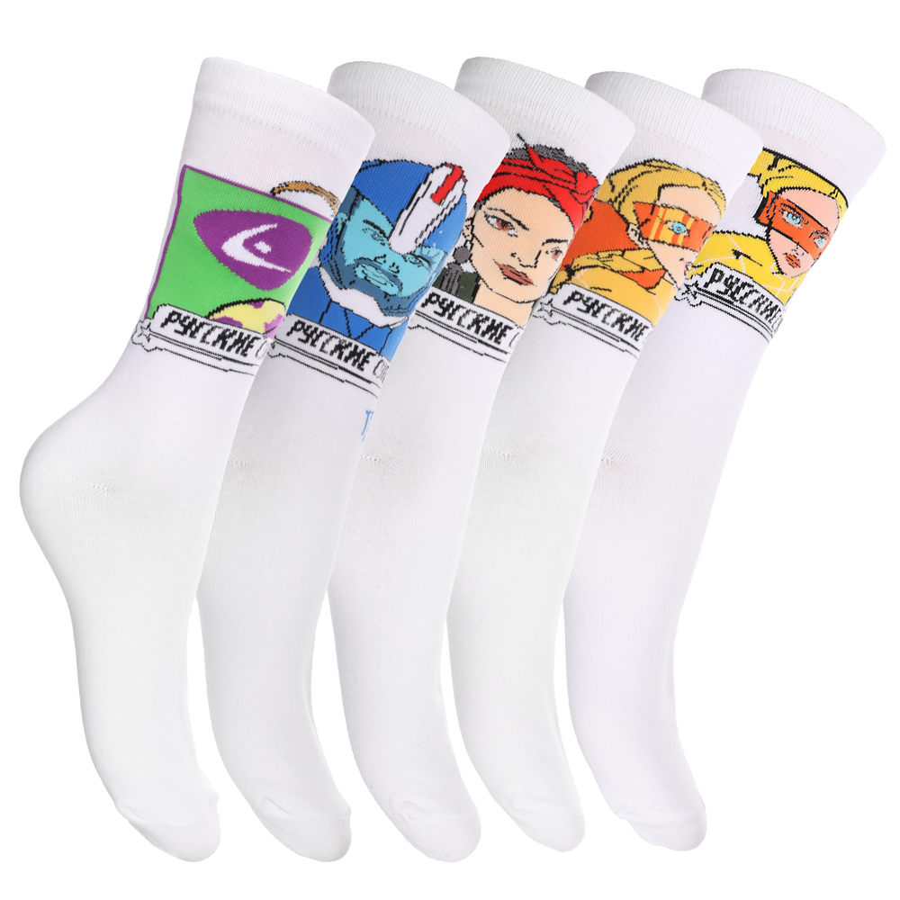 BY Русские Супергерои Носки р. 25-27, 65% хлопок, 25% полиэстер, 10% спандекс, 5 дизайнов, арт.№ 019-285