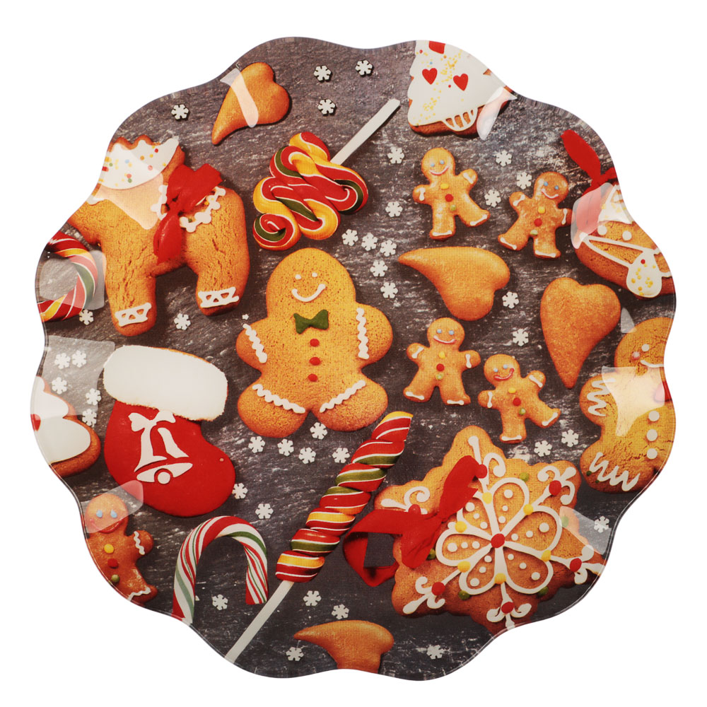 Имбирный пряник Блюдо круглое, 25см, стекло, арт.№ 820-795