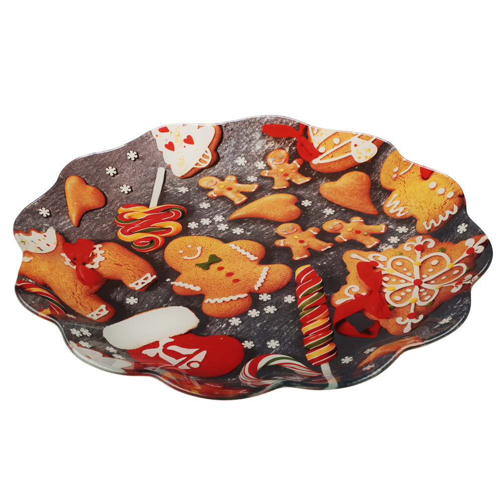 Имбирный пряник Блюдо круглое, 25см, стекло, арт.№ 820-795