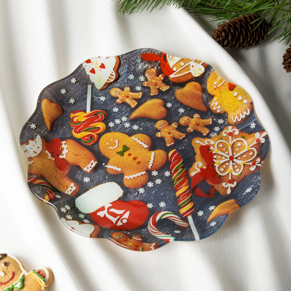 Имбирный пряник Блюдо круглое, 25см, стекло, арт.№ 820-795