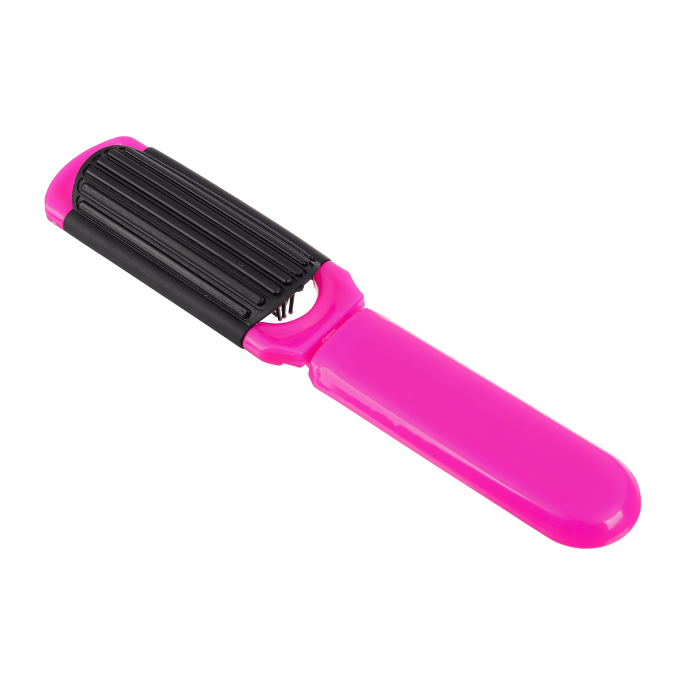 ЮНИLOOK Расческа складная с зеркалом Дорожная, пластик, 4х19,5см, 6 цветов, К-03, арт.№ 301-188