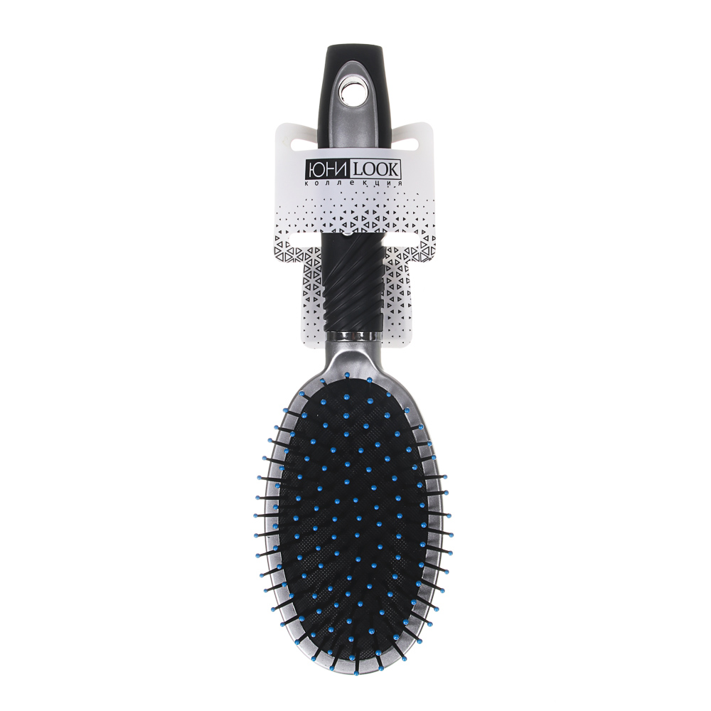 ЮНИLOOK Расческа массажная широкая, пластик, 23,8х7см, черно-серая, 629-8651, арт.№ 356-128