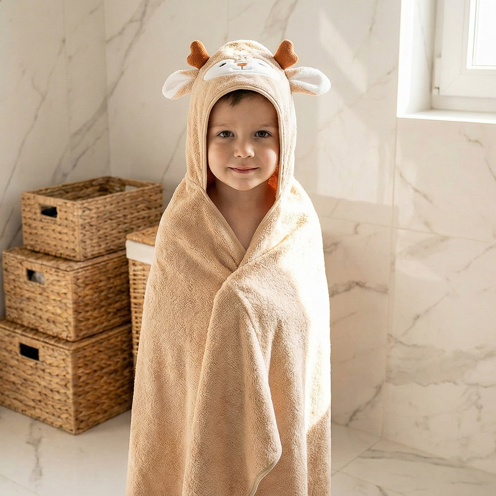 Полотенце-пончо махровое с капюшоном PROVANCE, 80% полиэстер, 20% полиамид, 105х105 см, 280 г/м2, 3 дизайна, арт.№ 484-171