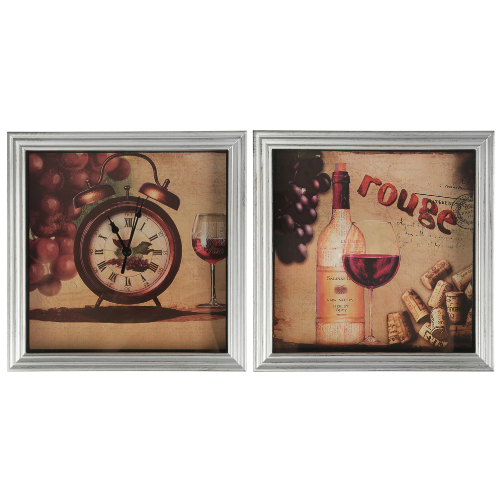 LADECOR CHRONO Часы настенные с панно, 24,3x24,3x5см, пластик, 1хАА, арт 1, арт.№ 581-932