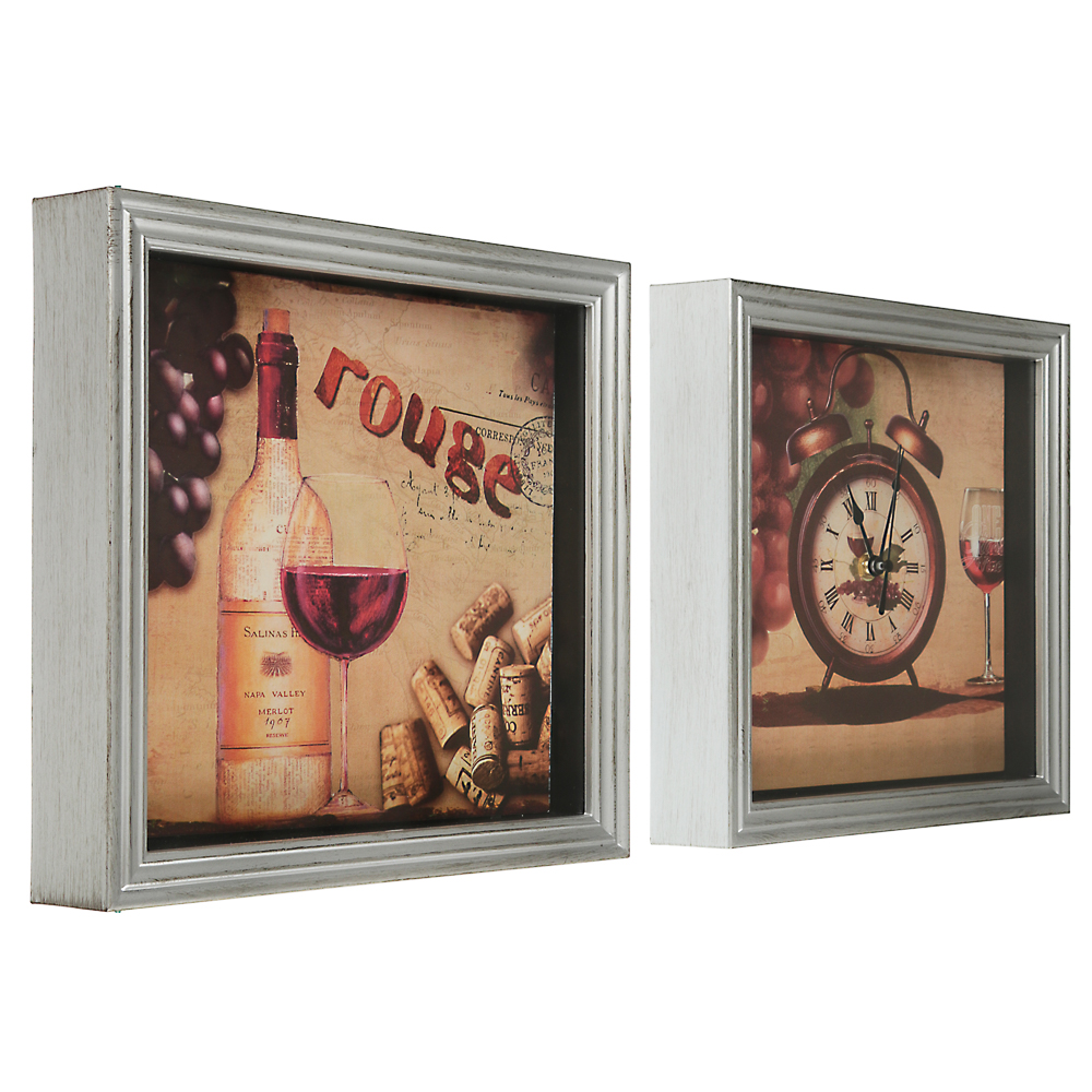 LADECOR CHRONO Часы настенные с панно, 24,3x24,3x5см, пластик, 1хАА, арт 1, арт.№ 581-932