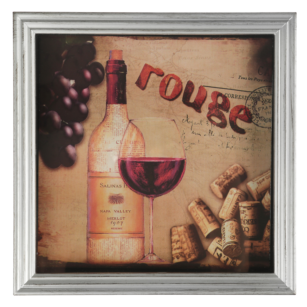 LADECOR CHRONO Часы настенные с панно, 24,3x24,3x5см, пластик, 1хАА, арт 1, арт.№ 581-932