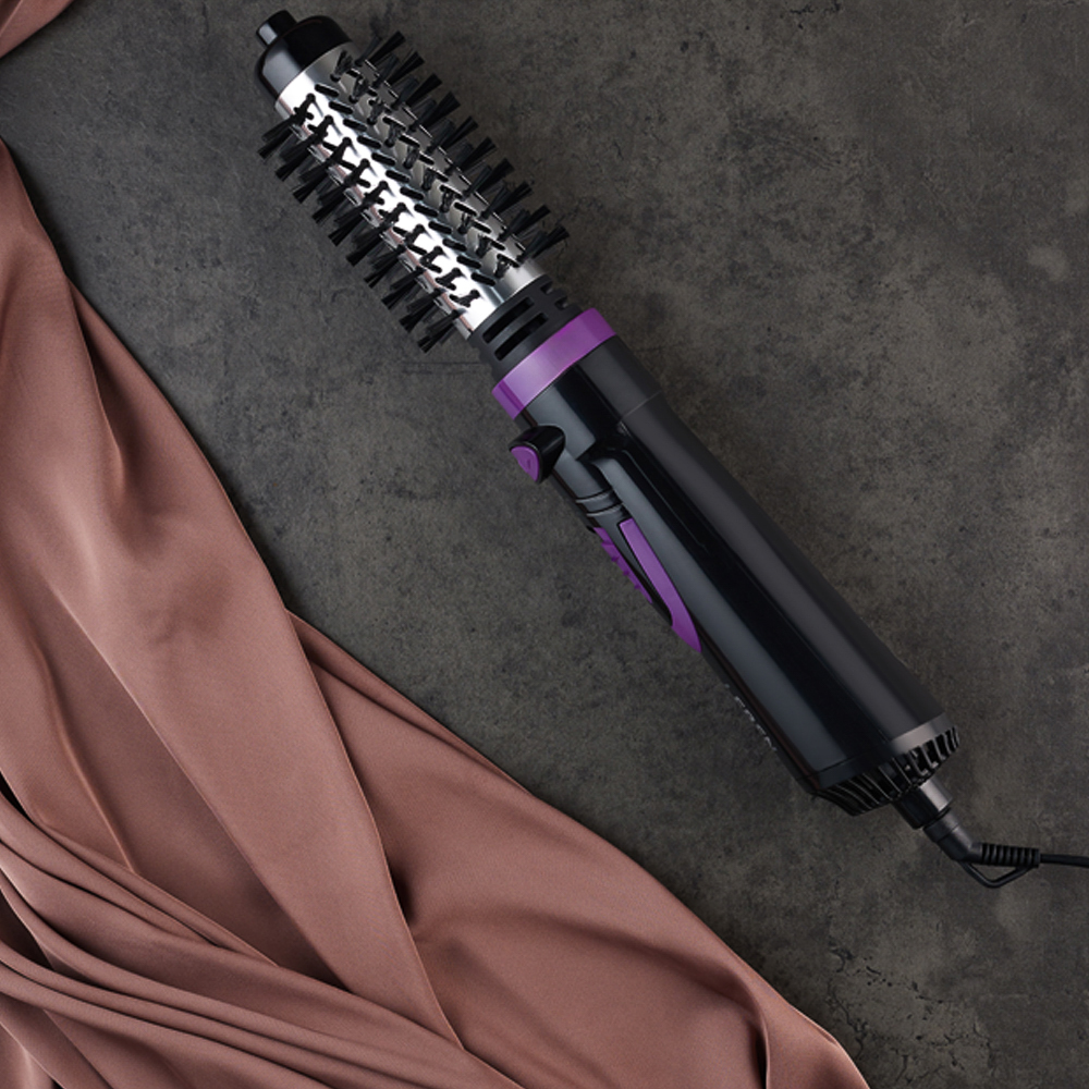 LEBEN Фен-щетка для волос, 1000Вт, 3 темп. реж., 2 скорости, автомат. вращение НТ-1002, арт.№ 259-130