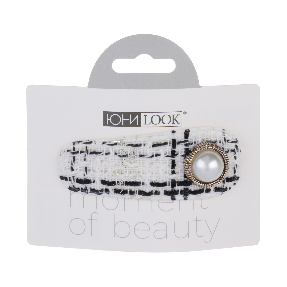 ЮНИLOOK Зажим для волос, 7,5см, сплав, полиэстер, пластик, 3 дизайна, ACS-127, арт.№ 321-043