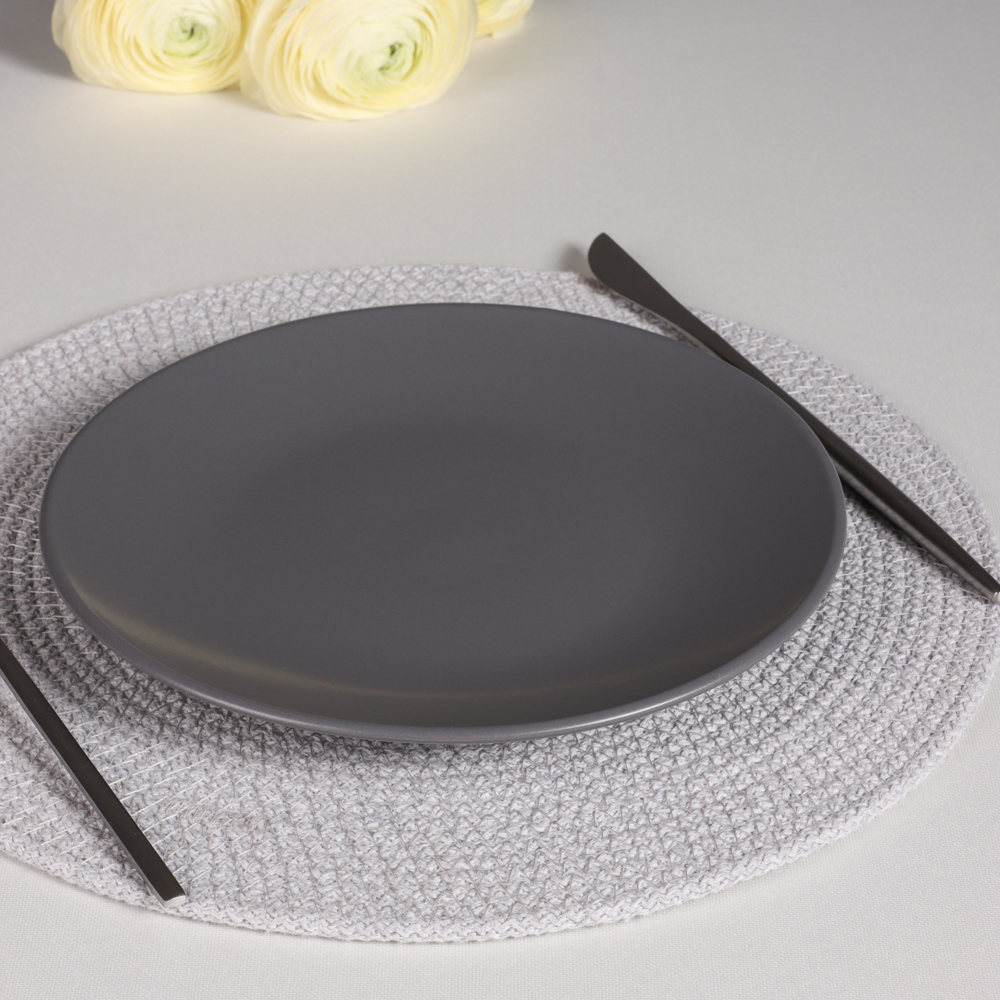 MILLIMI Тарелка десертная 20х2.5см, керамика, графит, арт.№ 824-159