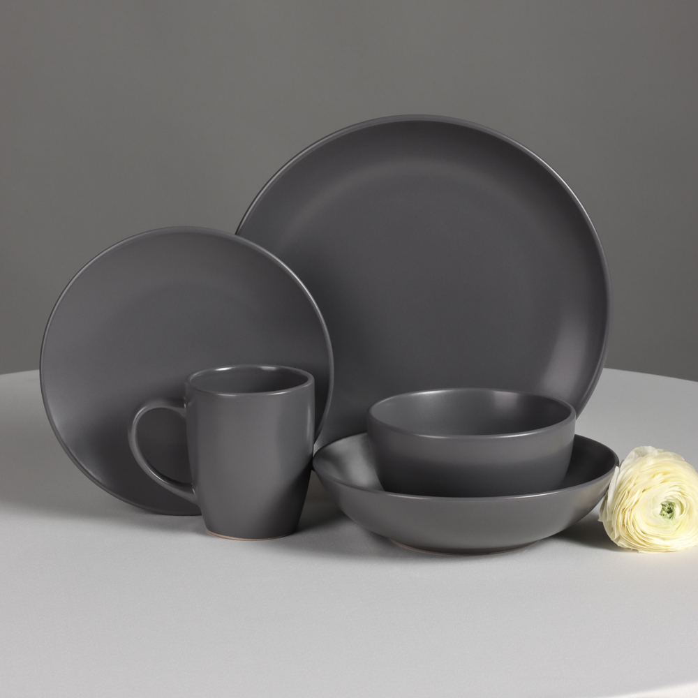 MILLIMI Тарелка десертная 20х2.5см, керамика, графит, арт.№ 824-159