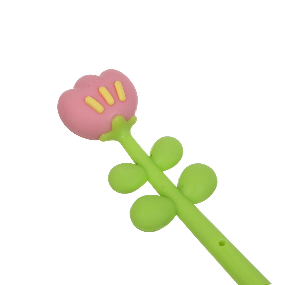 Ручка гелевая силиконовая синяя "Тюльпан", 6 видов, шоу-бокс, арт.№ 591-322