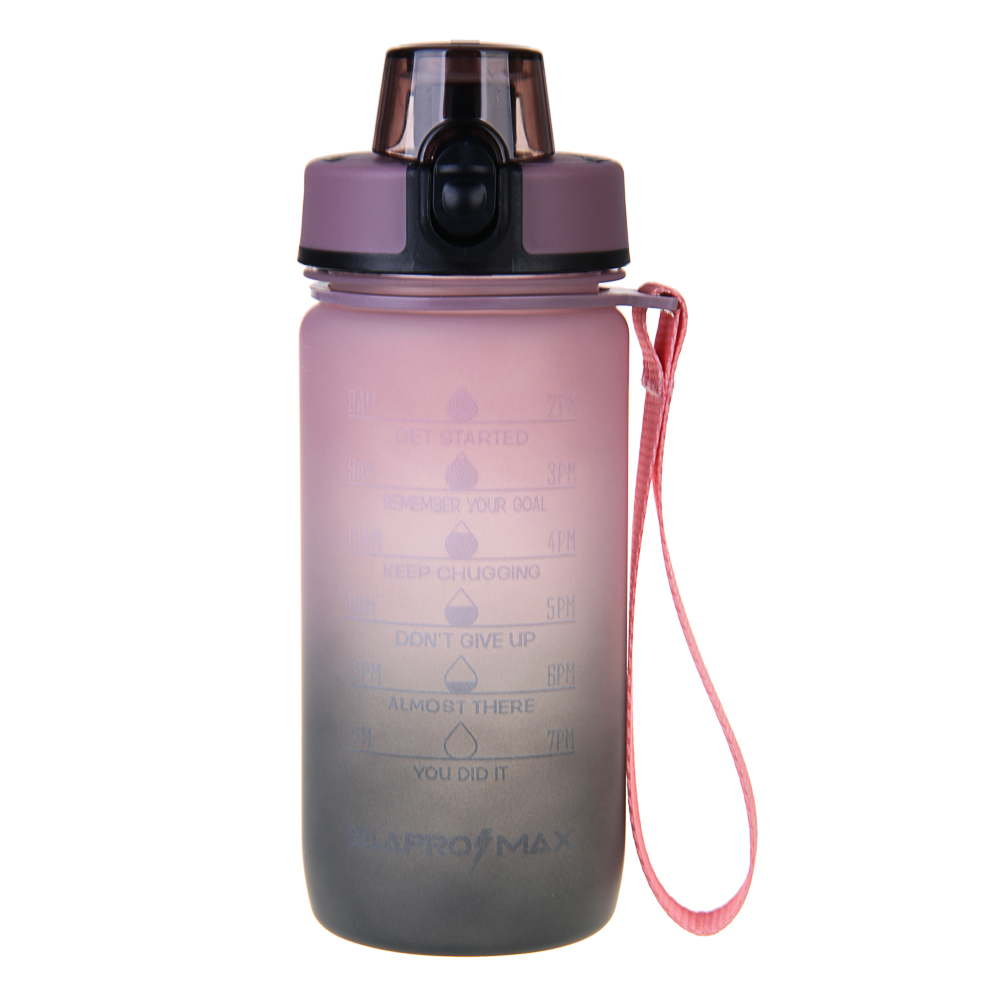 SILAPRO MAX Бутылка спортивная с замком, ULTIMATE GREY -ELDERBERRY, 550мл, РС, арт.№ 088-074