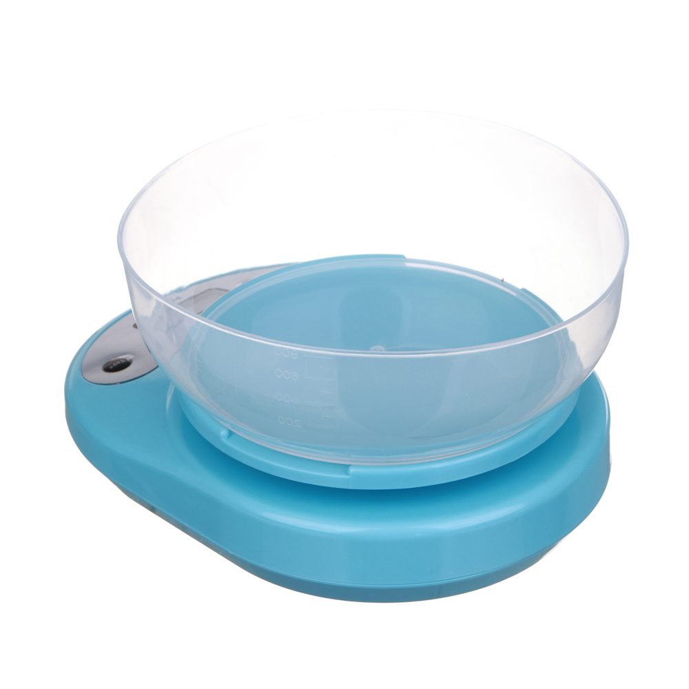 Весы кухонные электронные, ЖК-дисплей, пластиковая чаша 1л, нагрузка до 5кг, 3 цвета, арт.№ 487-002