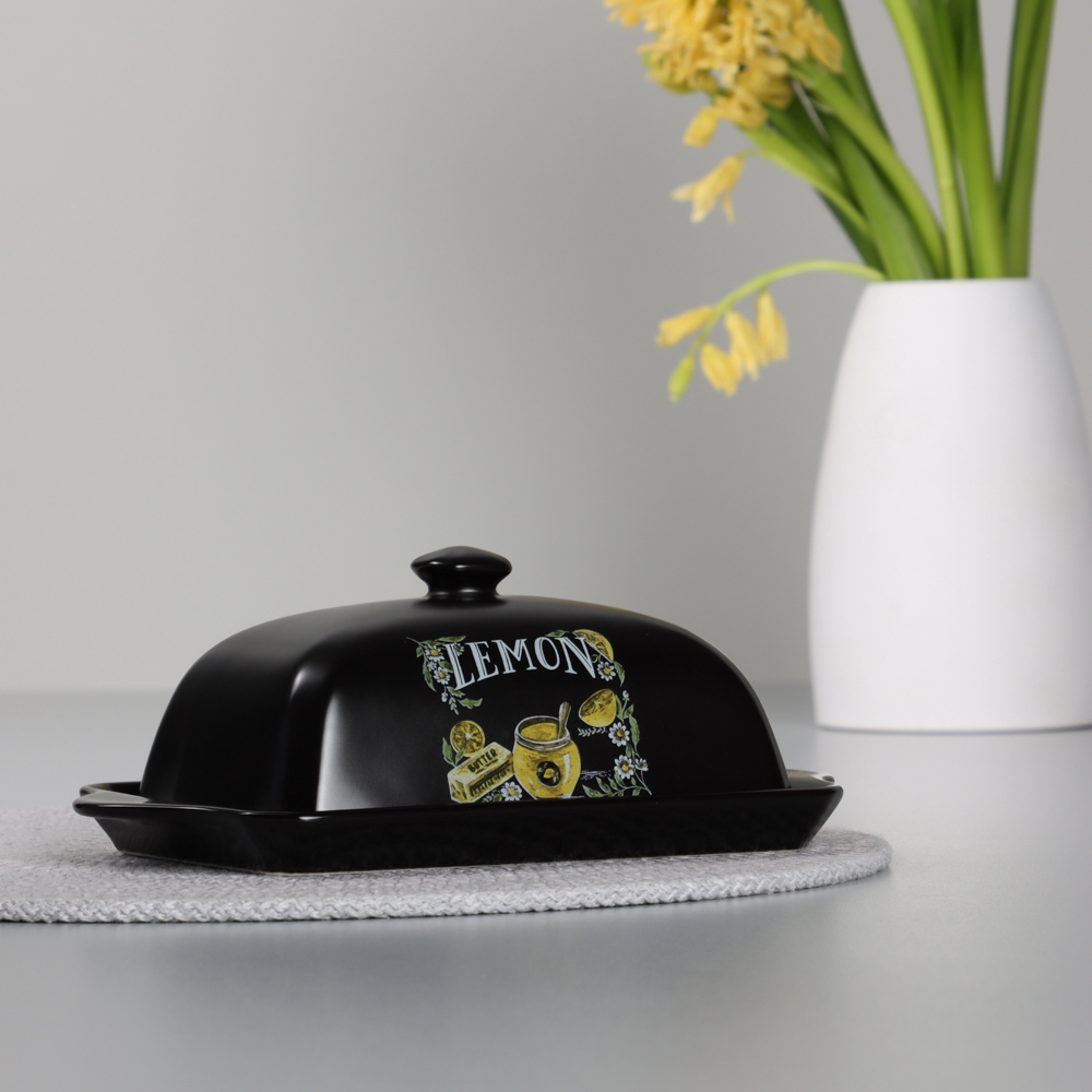 MILLIMI Лимонный курд Масленка, 19х10,5х7см, керамика, арт.№ 824-639